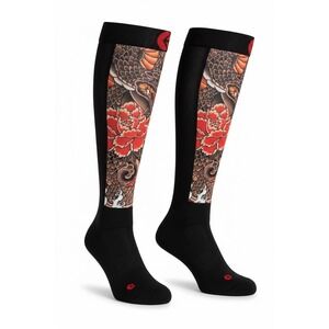 Ethika Boys Moto Sock Shogun Black Tiger Dragon Knee High Performance Socks L
